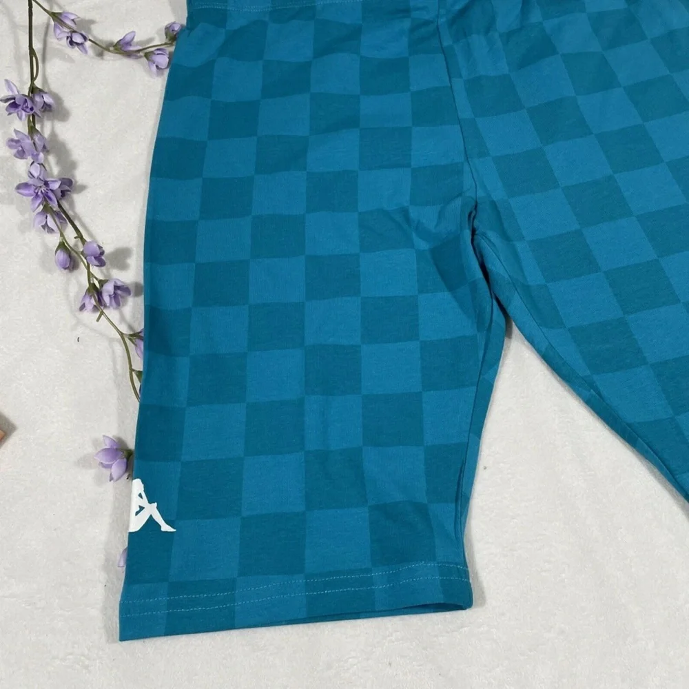 NEW Kappa‎ [ Small ] Checkerboard EMIAZA biker shorts in Sea Green